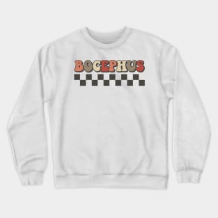 Bocephus Checkered Retro Groovy Style Crewneck Sweatshirt